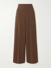 [Joseph] Joseph - Alane Pleated Cady Wide-leg Pants - Brown - FR 44 FR 44 Brown