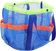 [MOTHNUR] Mesh Beach Storage Bag Tote for Pool Gear Toiletries Durable Multi Pocket Design for Beach Trips Swimming Travel Essentials Handheld Convenience