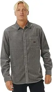 [Rip Curl] Men's Classic Surf Cord Long Sleeve Shirt - Charcoal Grey