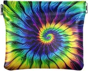 [YXYZRMY] Tie Dye Abstract Modern PU Leather Squeeze Coin Purse, Coin Pouch Change Holder for Women Men, Mini Portable Cosmetic Bags for Women, Multi-colored, one size, Multi-style, Multi-colored, one