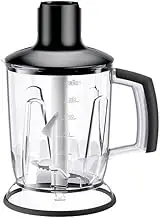 Braun 2-in-1 Blender Attachment MQS601BK, Chopper, Mixer and Ice Crusher Accessory with EasyClick Plus System and Handle, Compatible with MultiQuick 5, 7 and 9, BPA Free, Large Capacity 1.25L, Black