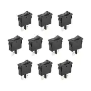 Mini Boat Rocker Switch Black Toggle Switch ON/OFF AC 250V/6A 125V/10A 10PACK
