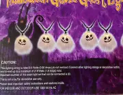 NEW Halloween String Lights White Gauze Ghosts Set of 10 Indoor/Outdoor