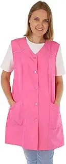 [Schuerzenfabrik] 7/8 Tunic Short Plain Apron Sleeveless, pink, 50