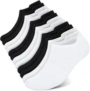 [SIMIYA] Ankle Socks Mens Trainer Socks Breathable Cotton Liner Low Cut Socks (6 Pairs) Non Slip No Show Socks with Arch Support
