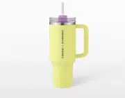 Starbucks Stanley Lime Purple Cold Cup Green Yellow Handle 40 oz Thailand 2024