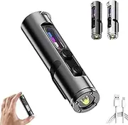 Taclites Mini-The Ultimate Everyday Micro Tool, Rechargeable LED Magnetic Super Bright Tactical Flashlight, Flashlight High Lumens, Portable Keychain Flashlight, with Hat Clip, 3 Brightness (A)