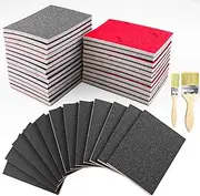 Nadinsta Pack of 15 Sanding Sponge, Flexible Wet/Dry Sandpaper, 180-1000 Grit Hand Sanding Blocks, Soft Sanding Pads, Sanding Sponges for Wood, Metal, Drywall, Plaster, Car Body Repair