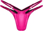 [Yihuimin] G String Thongs for Women Sexy Shiny Duble Waistband Micro Thongs Tback Tangas Bikini Briefs