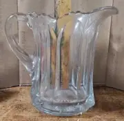 VINTAGE 1 QUART LEAD CRYSTAL GLASS PITCHER