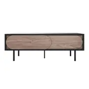 Novia 120cm Coffee Table with Sliding Doors Black