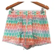 BNWT SASS Pyjama Short - RRP $70 White Green Pink Orange Blue Chiffon Scale - 12