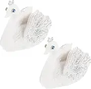 CHILDWEET 2pcs Swan Place Cards Stands Table Number Holders for Weddings Parties and Home Decor Memo Clips for Photos Notes and Name Cards