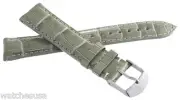 NEW Michele Womens 18mm Grey Alligator Leather Watch Band Strap