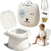 Baby Foldable Portable Potty Training Seat for Toddler, Kids Travel Potty with a Role Bag and Storage Bag, Kids Toilet seat Award-Winning Emergency Toilet for Car Camping Park (Grey)