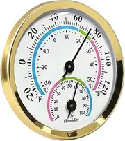 ibasenice Wall Thermometer No Battery Needed Automatic Calibration Durable Humidity Gauge for Home Office and Outdoor Use Display for Easy Reading