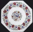 16" Octagon White Marble Inlay Coffee Table Console Bar Luxury Modern Arts Decor