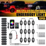 12x RGB LED Pods Rock Light Kit Underbody Bluetooth Music Control Glow Neon Lamp (for: BMW)
