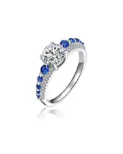 Genevive Silver CZ Engagement Ring