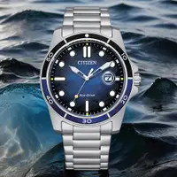 在飛比找PChome24h購物優惠-CITIZEN 星辰 光動能水波紋手錶-藍面 AW1810-