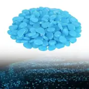100 Blue Pebbles Stone Glow in the Dark Rock Fish Tank Stones Garden Road Deck (