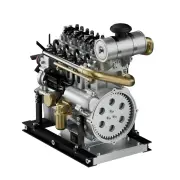 TECHING 1/10 Full Metal Mini L4 4-Cylinder OHV Inline Diesel Engine Model DIT Assembly Kit Excellent STEAM Science Educa