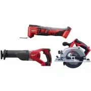 Milwaukee Oscillating Tool, Reciprocating Saw, Circular Saw 18V Li-Ion Brushed