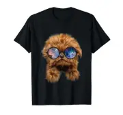 T-Shirt, Brown Poodle Puppy in Space Galaxy Glass, Dog