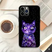 Cosmic Cat with Evil Eye Beads Tough iPhone Case for 14,15,16 Pro,Plus,Pro Max