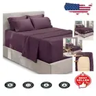 Luxury Extra Deep Pocket Split King Sheets - 7 Piece Set in Eggplant Color