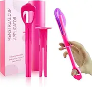 Menstrual Cup Applicator-Reusable Comfortable & Hygienic Tampon Applicator-Easy Insertion Period Disc Applicator Tool With Portable Storage Box for Women-Compatible for Most Period Cups