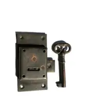 FLUSH lock cupboard solid brass key heavy work door old style 76mm lock Cabinet