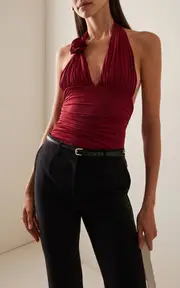 [Maygel Coronel] Exclusive Galini Ruched Jersey Halter Top