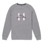 【TOMMY HILFIGER】TOMMY 經典印刷大H文字圖案大學T恤 上衣-灰色(百搭爆款/可男女搭配/平輸品)