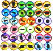 10Mm 100Pcs Dragon Eyes Flatback Glass Cabochon Dome Cameo for Doll Making Jewel