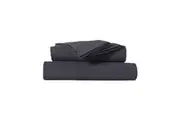 Kingtex Charcoal Ultra-Soft Micro Flannel Sheet Set 40 cm Wall