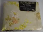 NEW Vtg 1980s Springmaid Wondercale Full Double Bed Fitted Sheet Yellow Floral