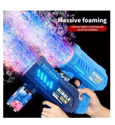 Automatic Rocket Bubble Gun Machine Blower Toy with Bubble Liquid - Kids Gift