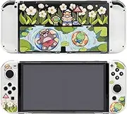 Kiloluv Cute Switch OLED Protective Case Cover Skin, Soft TPU Cover Case Compatible with Nintendo Switch OLED (Spring Travel)