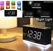 Radio Alarm Clock FM Digital Radio Bedside with Night Light,Dual Christmas GIFT