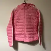 Adidas Slim Jacket Womens 10 Pink Full Zip Hooded