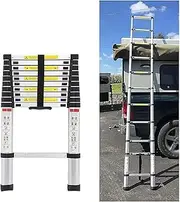 6.2ft-20.3ft Telescoping Ladder Aluminum Extension Loft Ladder 330lbs Load Capacity, Lightweight Collapsible Ladder, Heavy Duty Straight Ladder for Home RV Roof Office