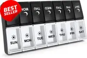 7 Day Pill Organizer AM PM – Large BPA-Free Twice Daily Pill Box Travel Size