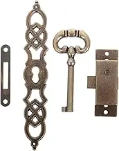 ORFOFE Vintage Metal Cylinder Antique Clock Kit for Projects Complete Mechanical Floor-Standing Clock Door Accessories Key Hinges and Lock Cylinder Metal Construction