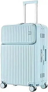 [Wnota] Trolley Suitcase Luggage Resistant Hard Luggage Aluminum Frame Carry On Luggage Security Lock Suitcase Luggage Suitcase (Color : Blue, Size : 28in)
