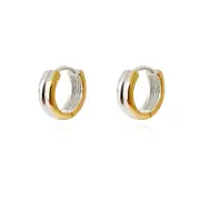 Culturesse Sol White Rhodium Plating Sterling Silver Earrings 18k Gold Plating