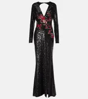 [Elie Saab] Elie Saab Embroidered sequined gown AU 14 multicoloured