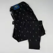 Polo Ralph Lauren Mens XL Black Sleepwear Sleep Pants Pony All Over Pants