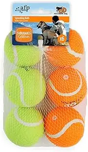 6 Pack Squeaking Tennis Ball - 6.5cm Squeaky Dog Puppy Play Fetch Outdoor Toy