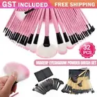 AU 32x Makeup Make Up Eyeshadow Powder Brush Set Cosmetic Tool Kit Leather Case